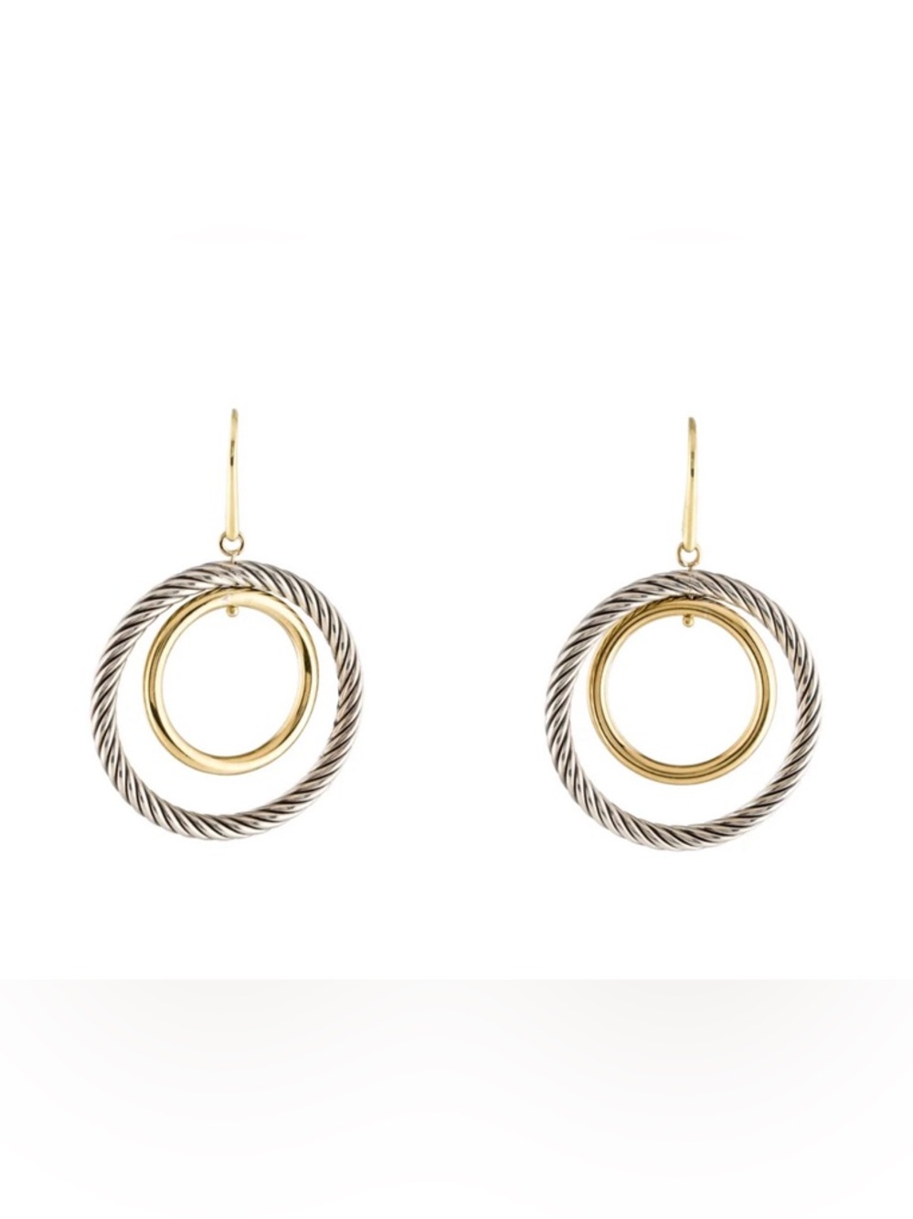 David Yurman 18K Gold SS Two-Tone Gold and Silver Mobile Earrings